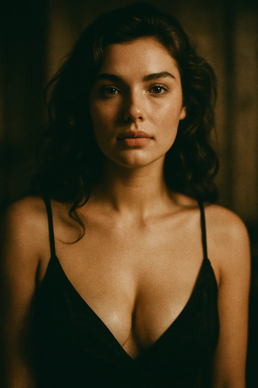 AI generated: beautiful woman. cleavage, realistic fidelity.
