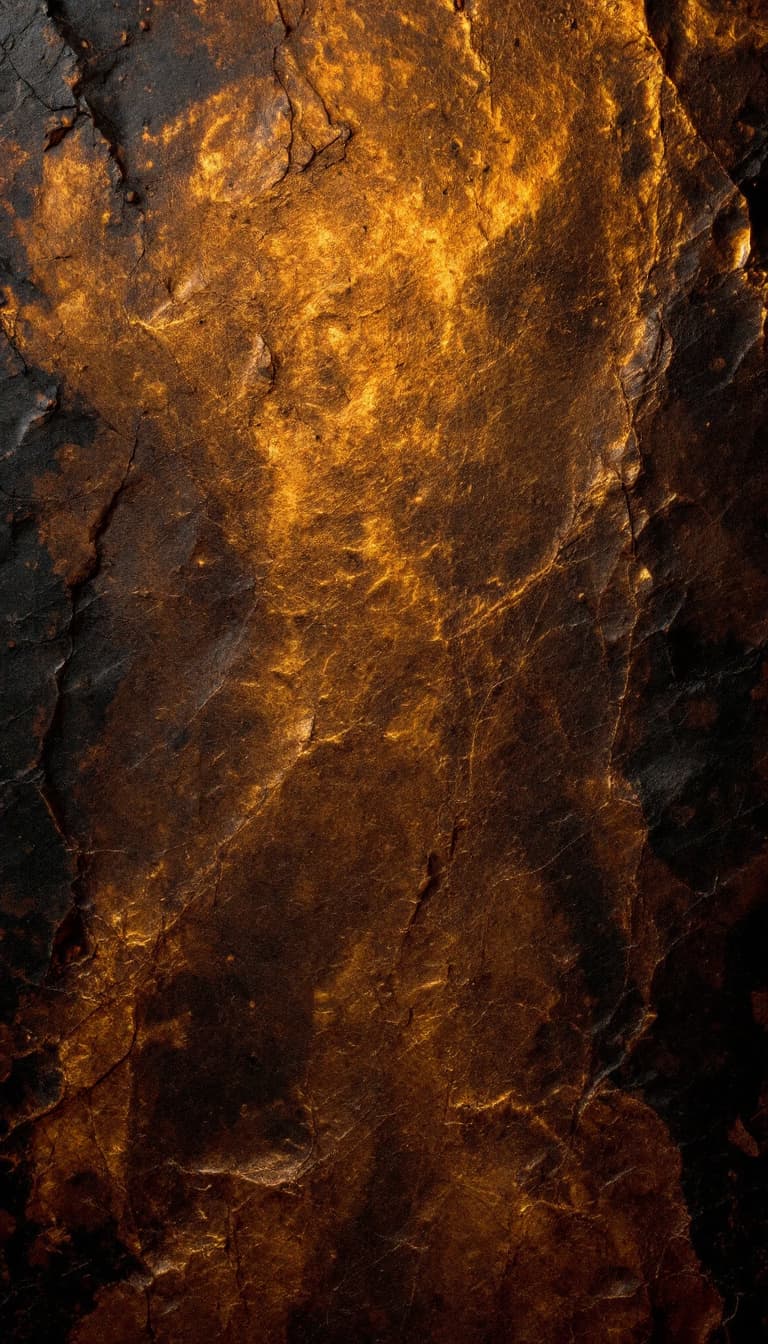 AI generated: A cast bronze textured surface forms the backdrop for a dramatic, cinematic portrait.  The subject: ...
