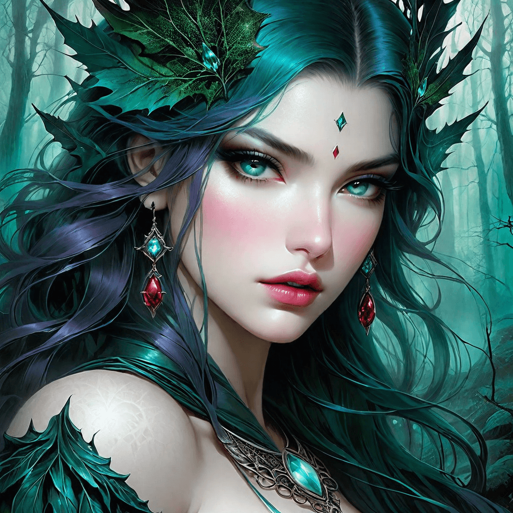 AI generated: A stunningly intricate (((close-up portrait))), capturing the essence of a (((Siren))) in a dazzling...