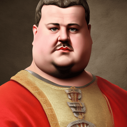 AI generated: High Definition Photo of a ultra realistic overweight Medieval male eastern dancer named Vespasian