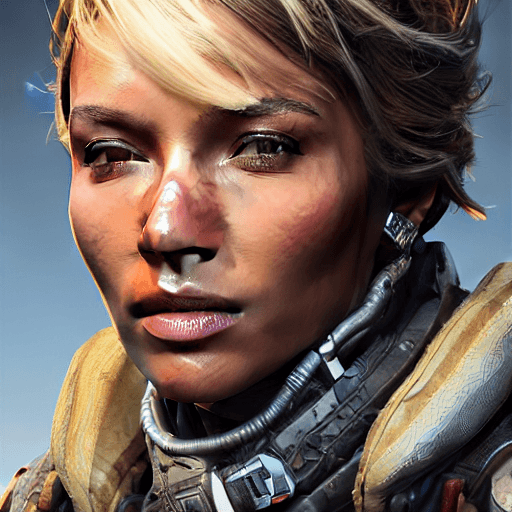 AI generated: hyperrealistic full length portrait of gorgeous watson from apex legends | blonde | detailed gorgeou...