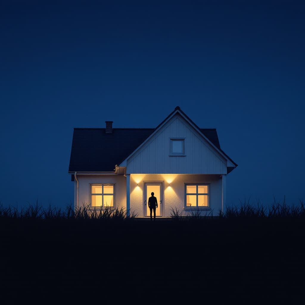 AI generated: house with person in front