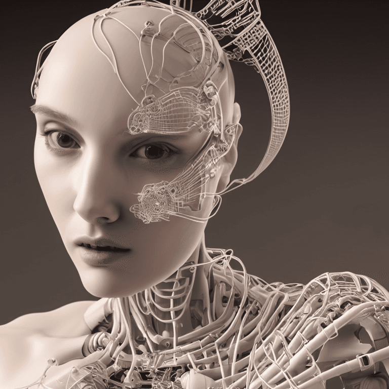 AI generated: complex 3d render ultra detailed of a beautiful porcelain profile woman android face, cyborg, roboti...