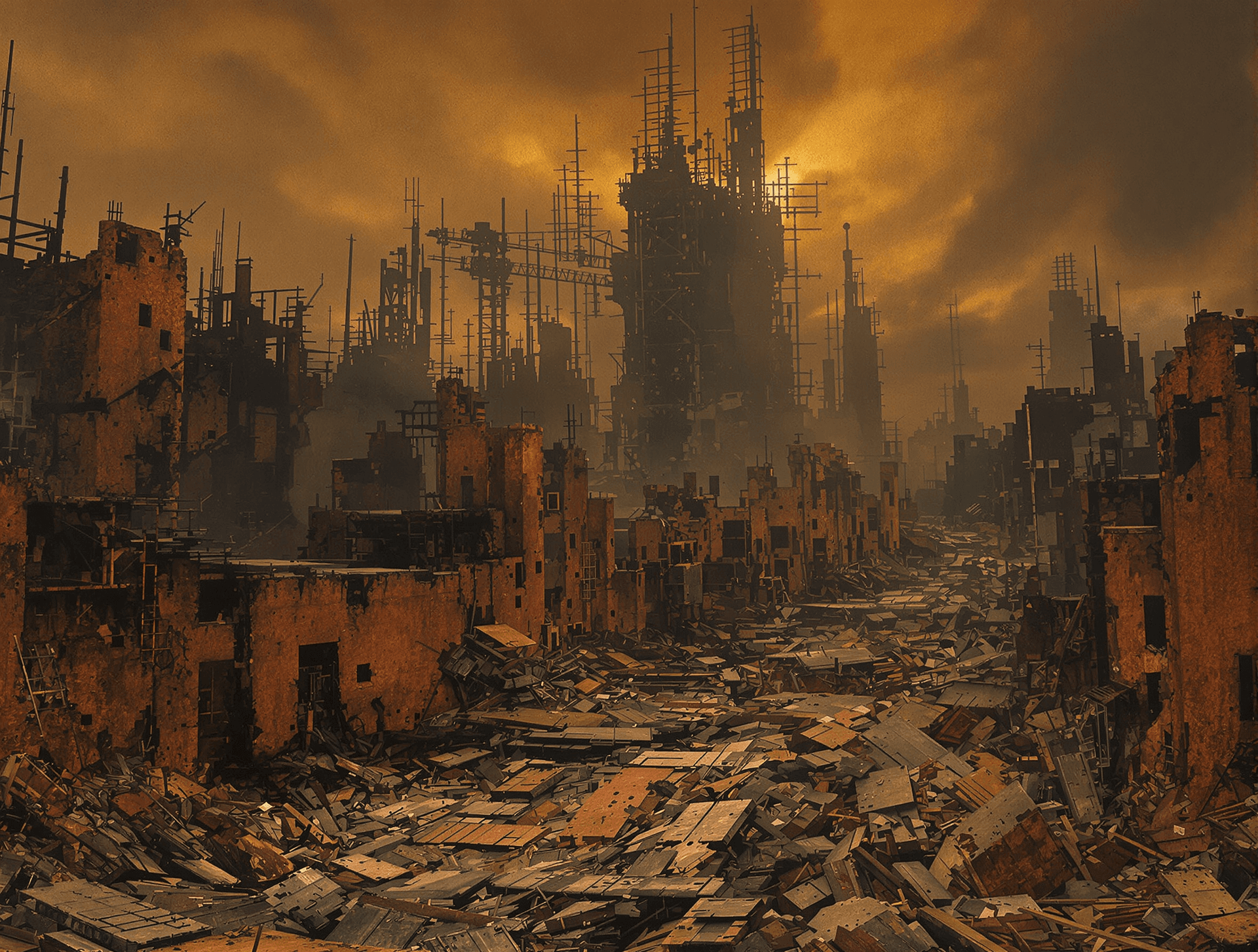AI generated: /artprompt Sci-fi, (dystopian city imagery:1.7), unsettling, macabre, haunting, (cinematic shot:1.2)...