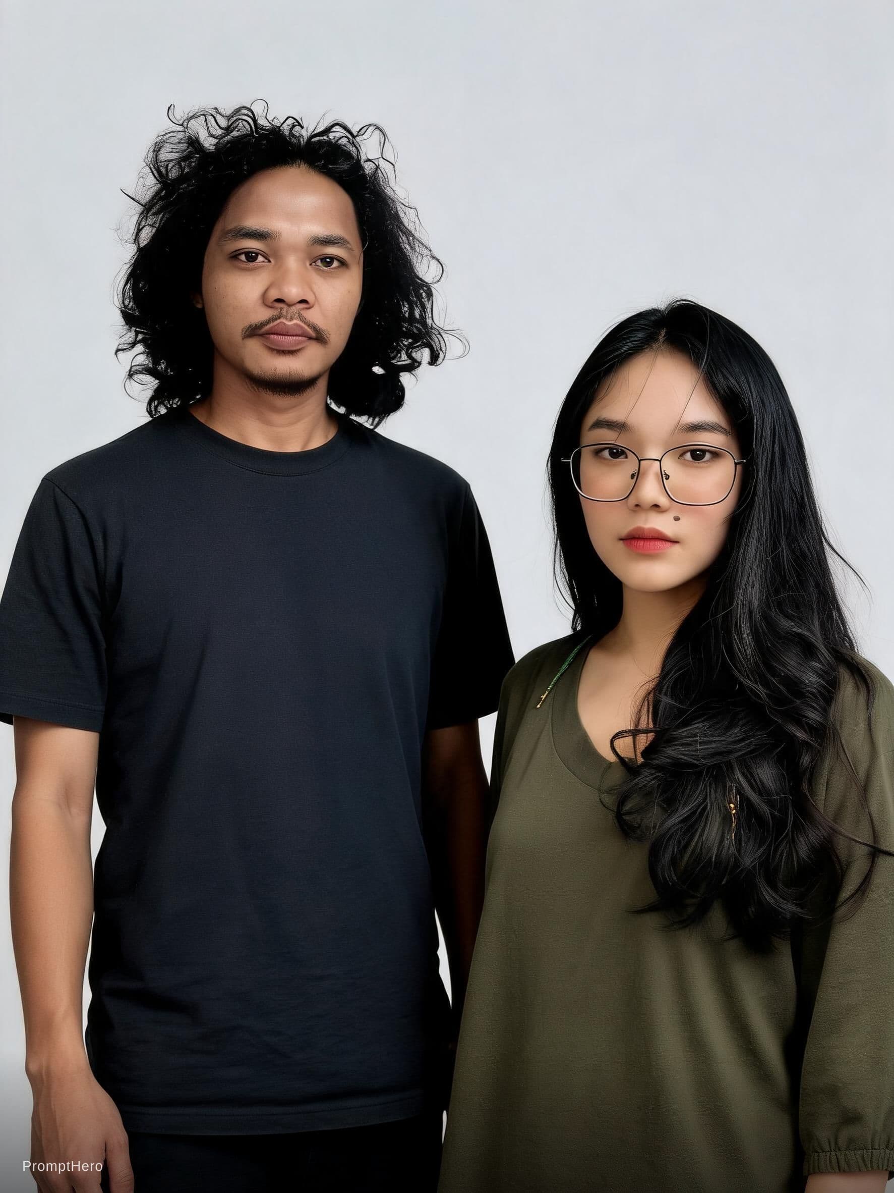 AI generated: group , a woman and a man, realistic, portrait studio a highly detailed shot angle &pose ,full body ...