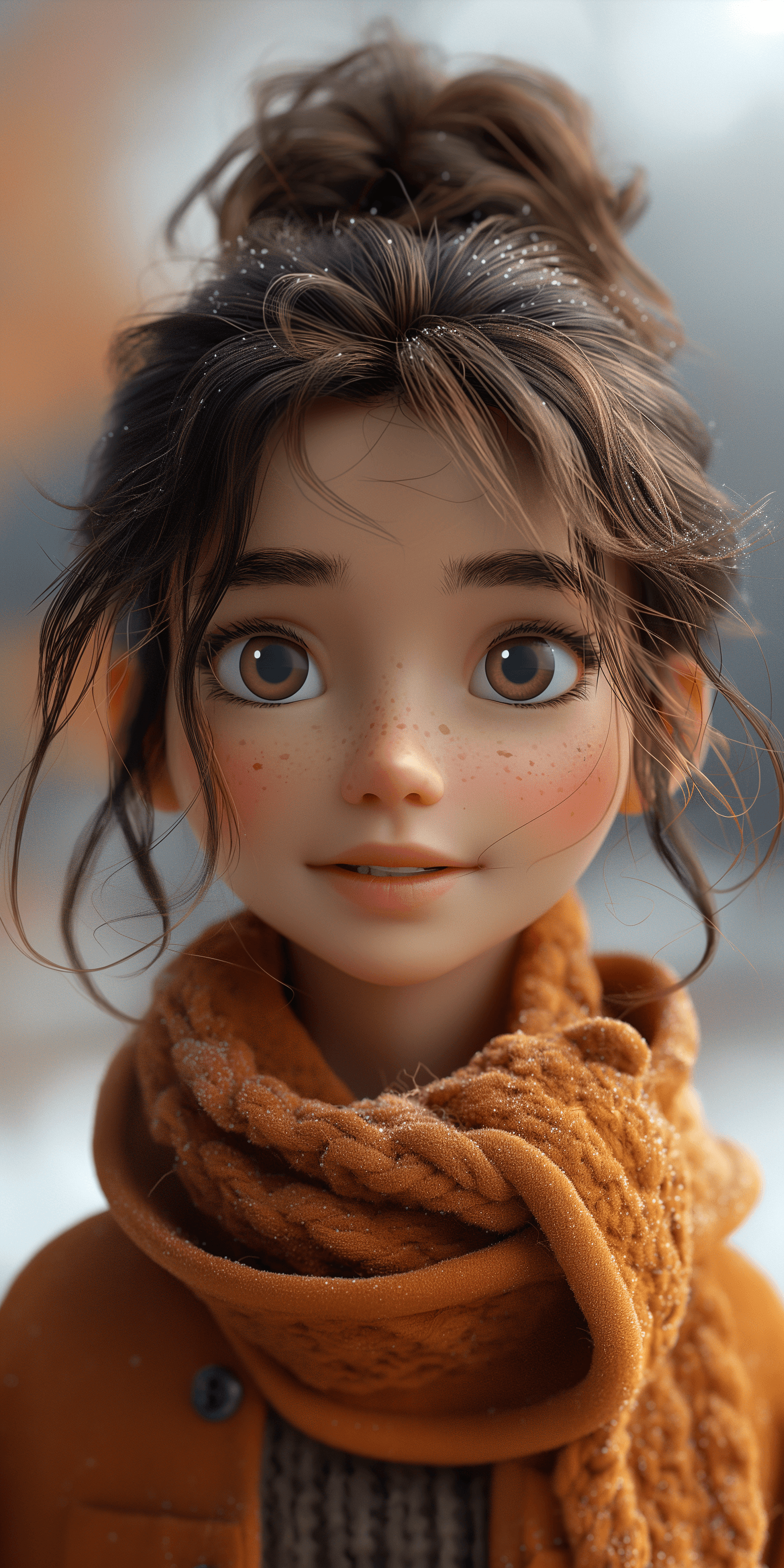 AI generated: 3d image, cute girl, in the style of Pixar --ar 1:2 --stylize 750