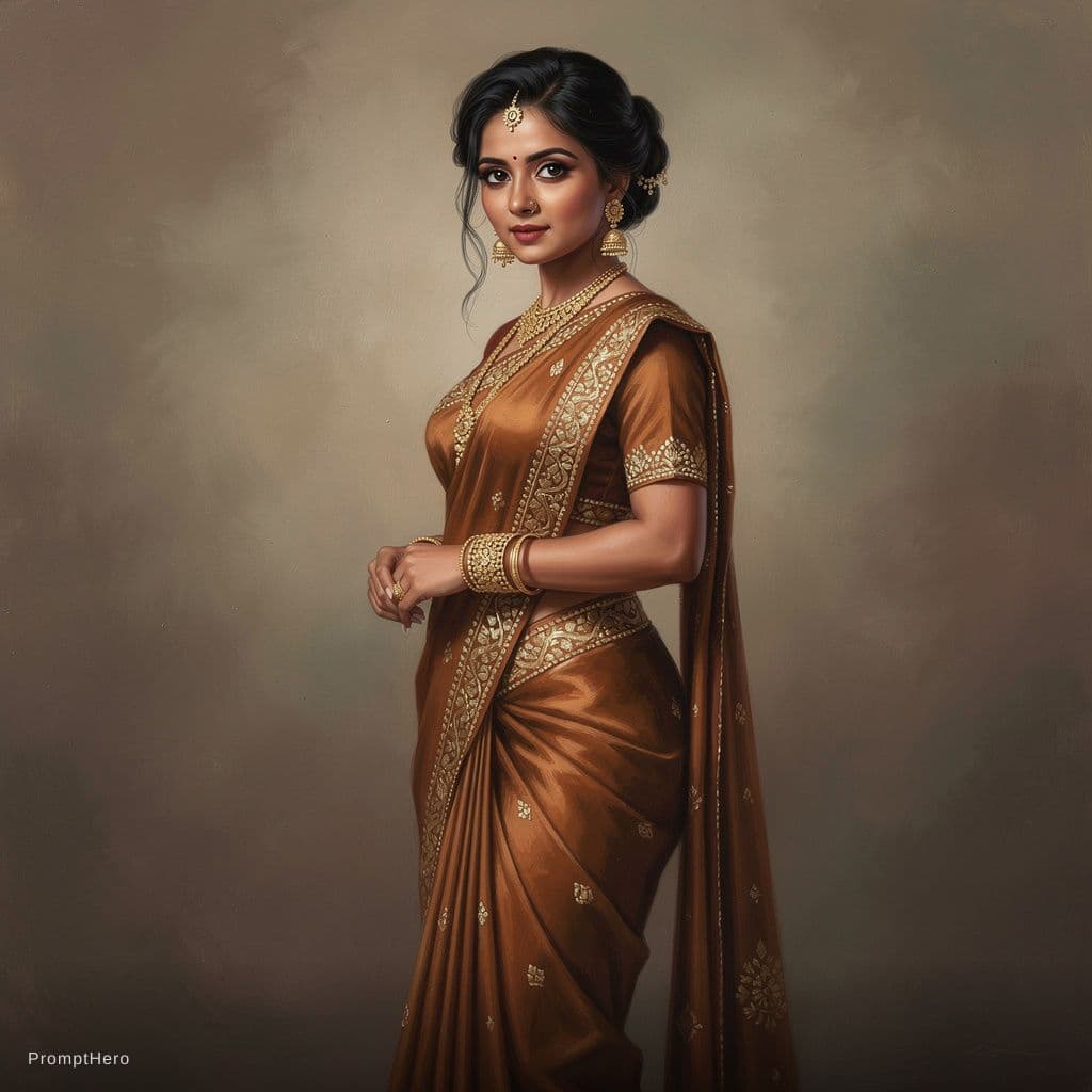 AI generated: a indian girl saree and blouse big  boobs oppen milk 

