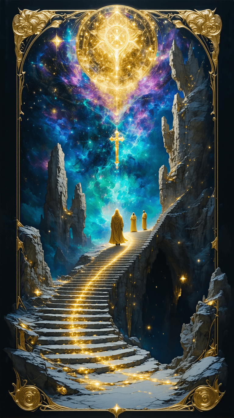 AI generated: Each Major Arcana card will feature hyper-realistic gold, opal quartz, neon hues, silver holographic...