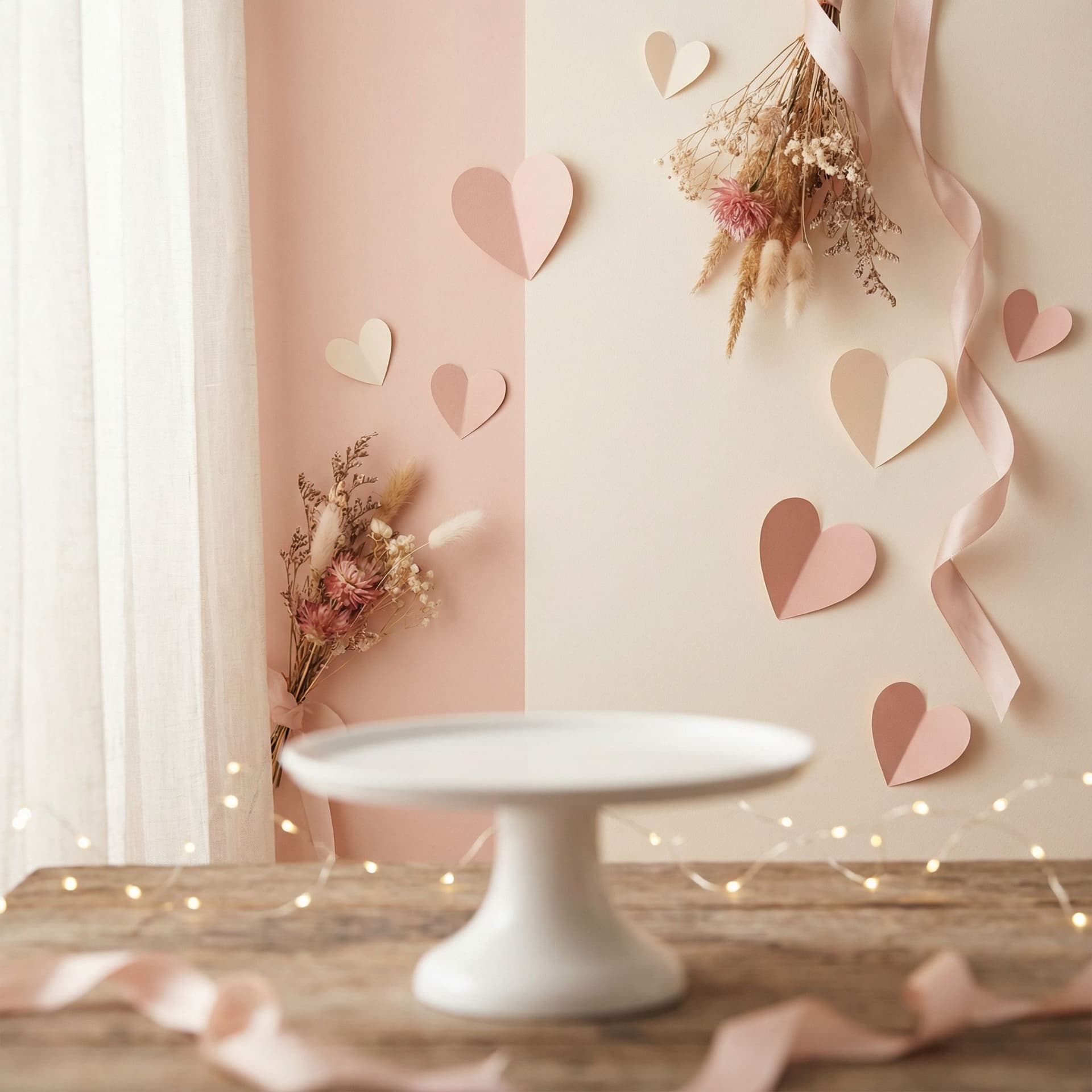 AI generated: beautiful Valentine studio background, product mockup style, aesthetic backdrop