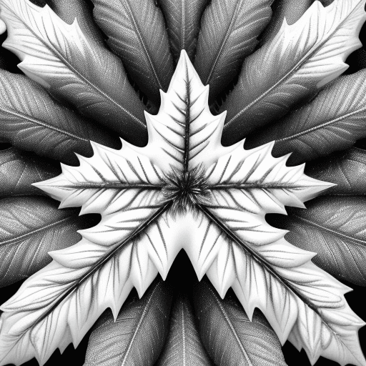 AI generated: Detailed christmas tree leaf, black and white, pinterest aesphetic, high detailed, high resolution, ...