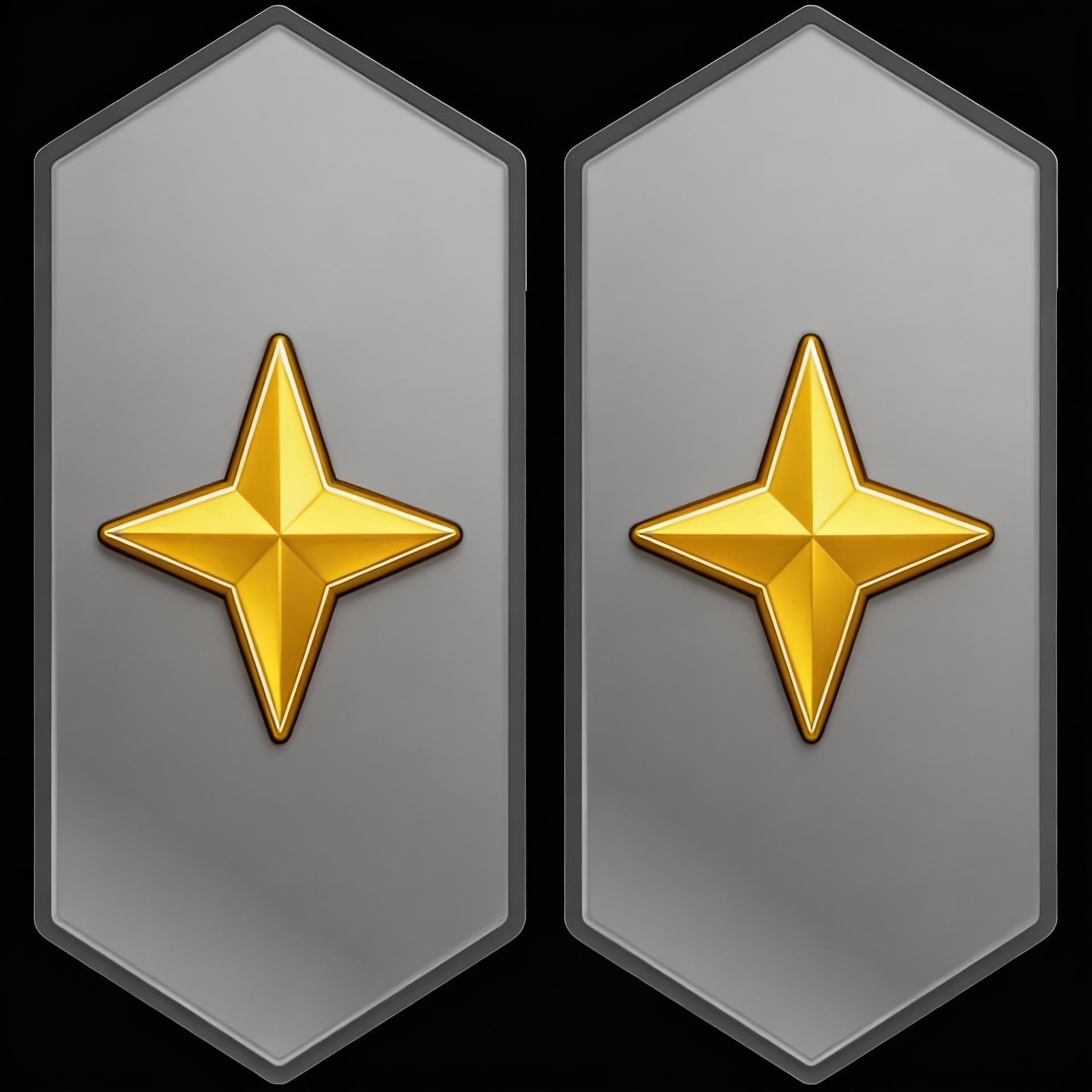AI generated: Create a Sci-Fi uniform Rank patch. Use the Reference image 1 and create a two patches side by side....