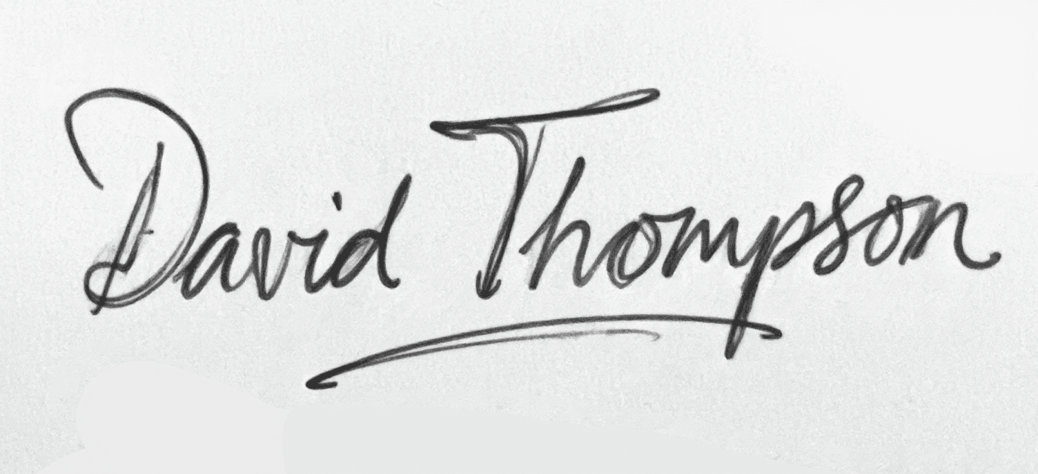 AI generated: Create a Handwritten Signature Logo david thompson
