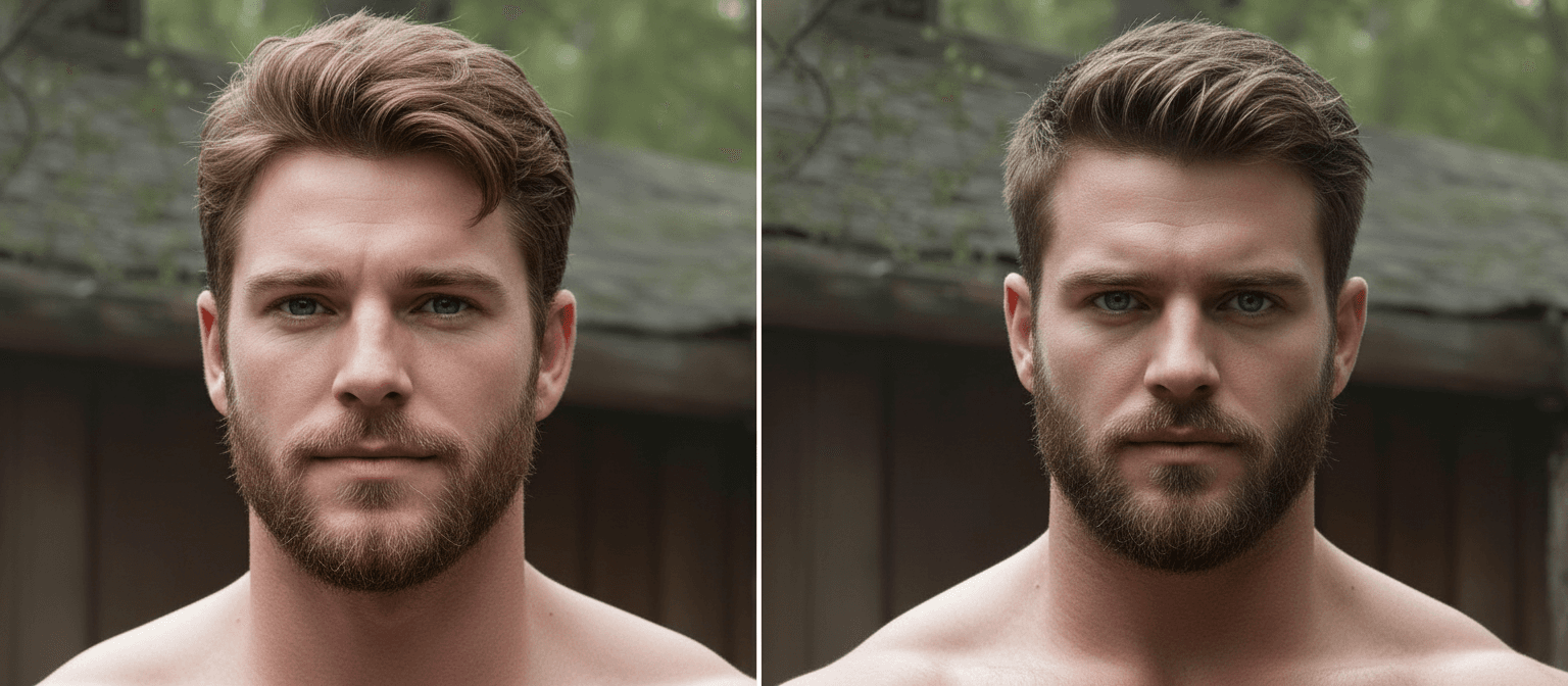 AI generated: Make one face out of the two. 