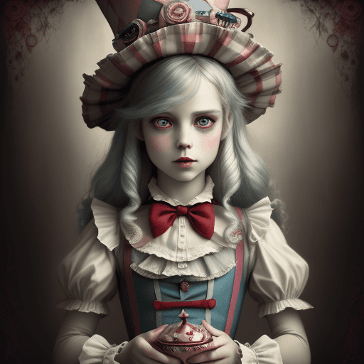 AI generated: alice in wonderland, mad hatter the sweet and innocent, highly detailed, innocent face, cinematic, 8...