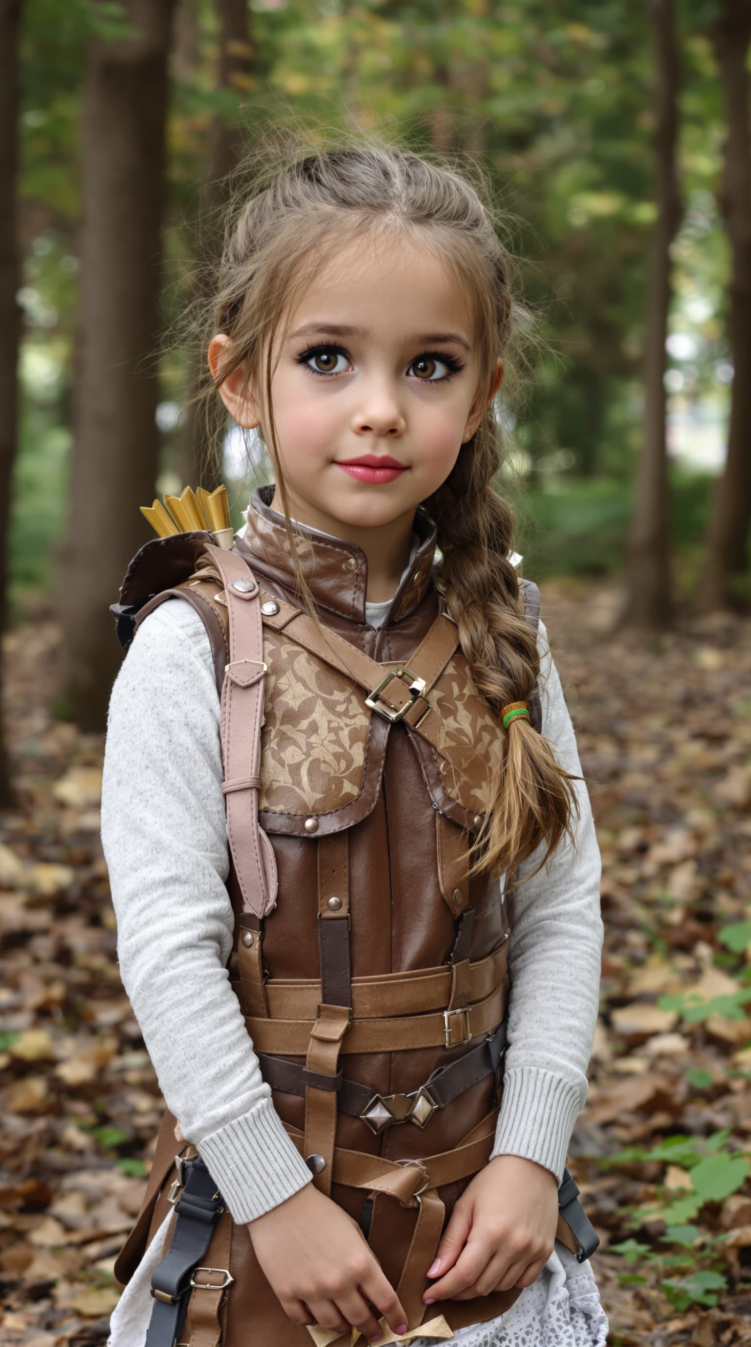 AI generated: A professional photograph captures the most beautiful seven-year-old girl in the world, rendered wit...
