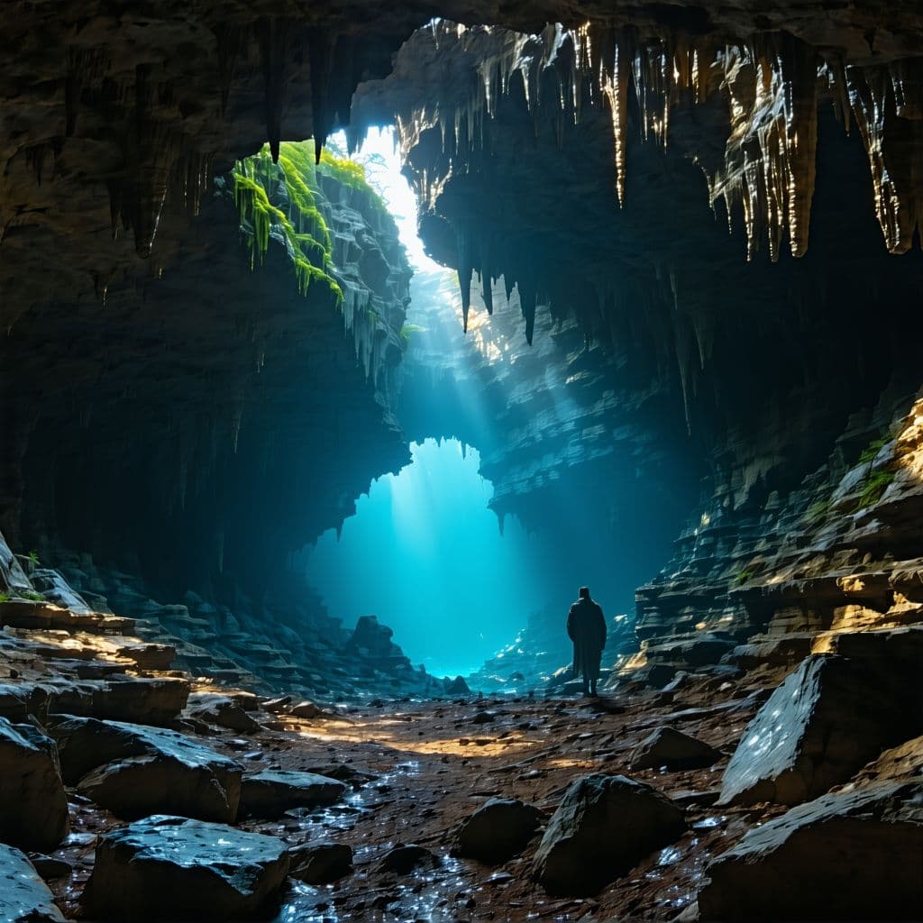 AI generated: josh barraclough, in a cave, sunken hero, birth, masters, heroes, low quality