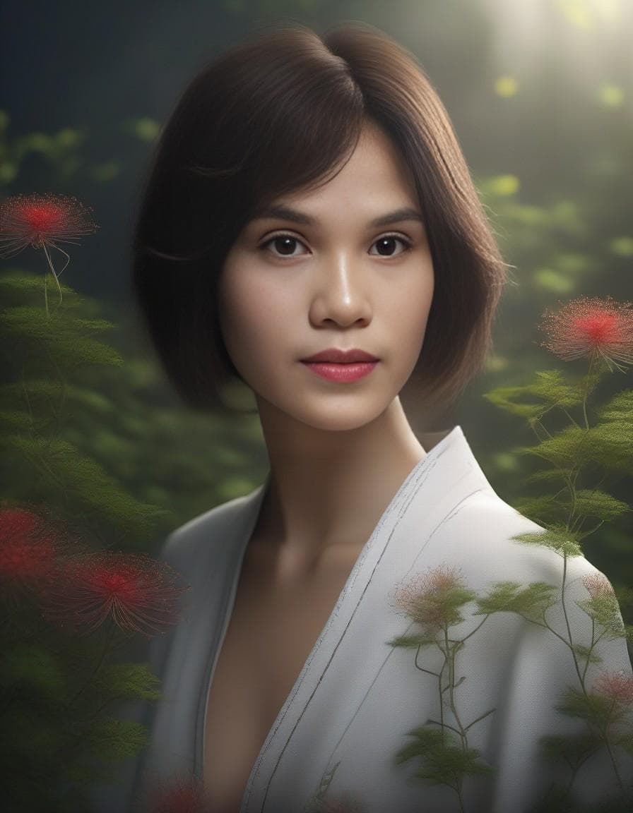 AI generated: Planta carnvora drosera com tentculos espinhosos, vermela, render, rembrandt, cgsociety, artstation ...