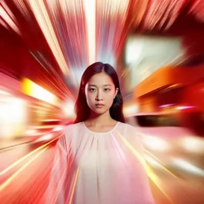 AI generated video: keep the central person completely motionless and frozen like a statue. Animate only the surrounding...