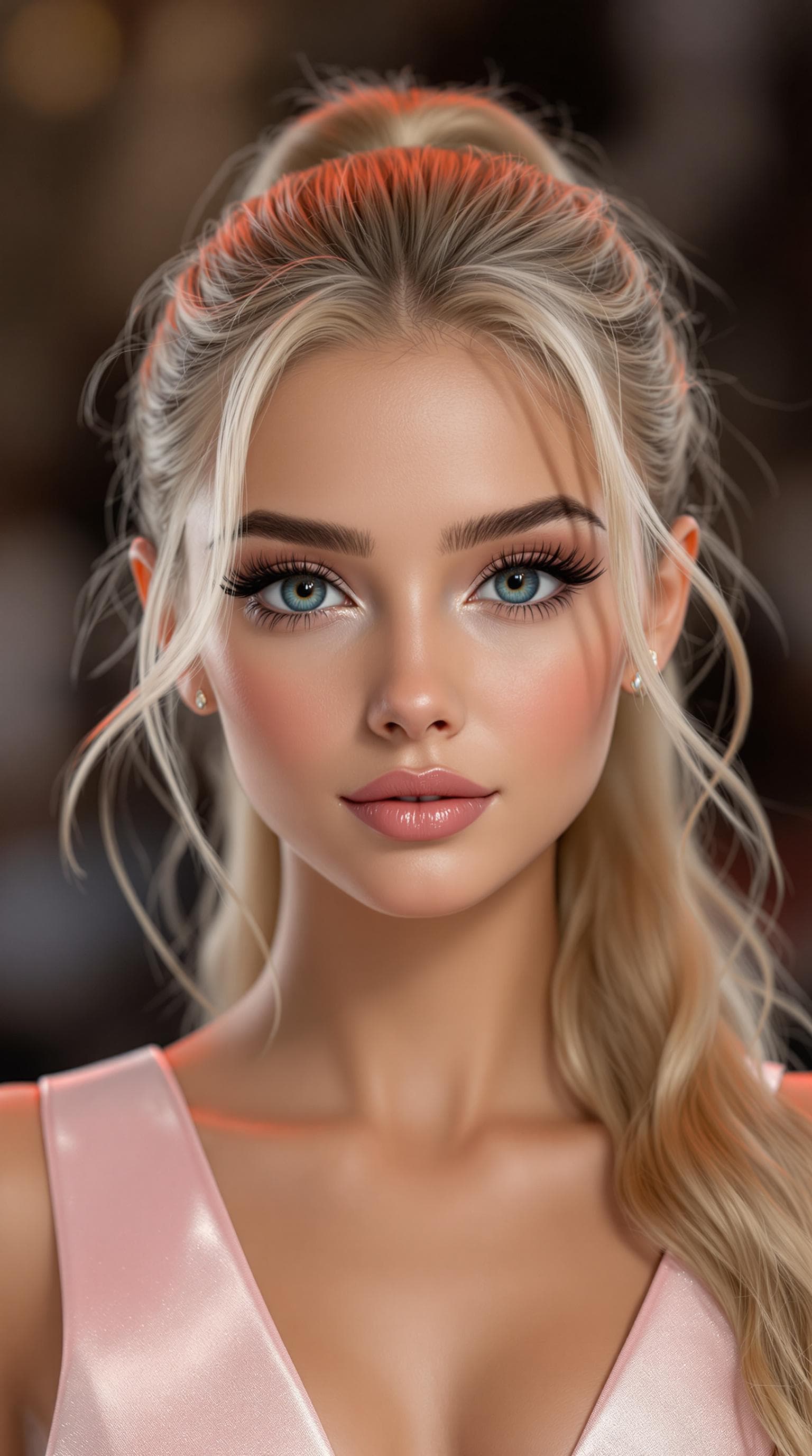 AI generated: A professional photograph of the most beautiful tenth-grade girl in the world, participating in a be...