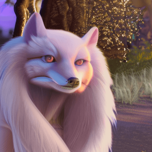 AI generated: Furry, anthro, fox, female, white fur, purple eyes, pale sunrise, cafe, focused,  4k, hyper realisti...
