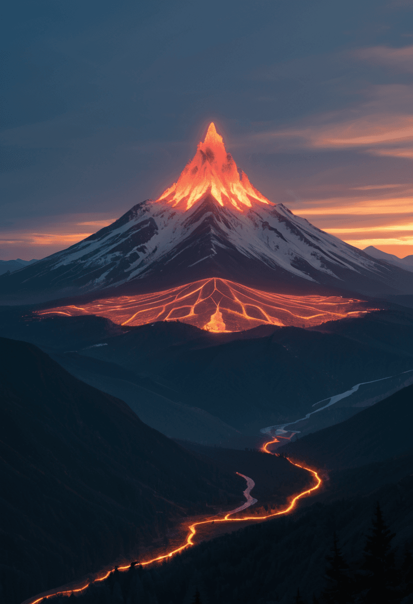 AI generated: Abstract style An alien city built into the side of a living crystal mountain, its structures glowin...