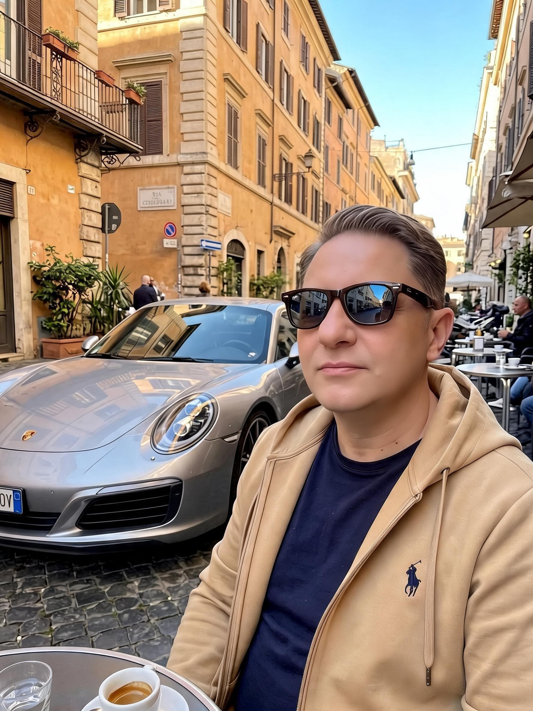 AI generated: ändere nicht bild und hintergrund , verschönere nur mein gesicht lass mich attraktiver und anziehend...