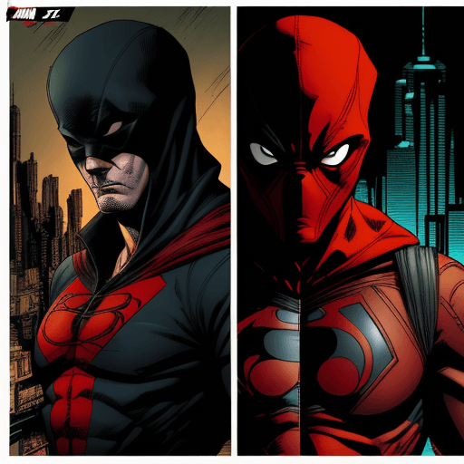 AI generated:  comic book art, REDHOOD, highly detailed, in the style of Stan Lee --ar 1:2 --stylize 700 --weird 3...