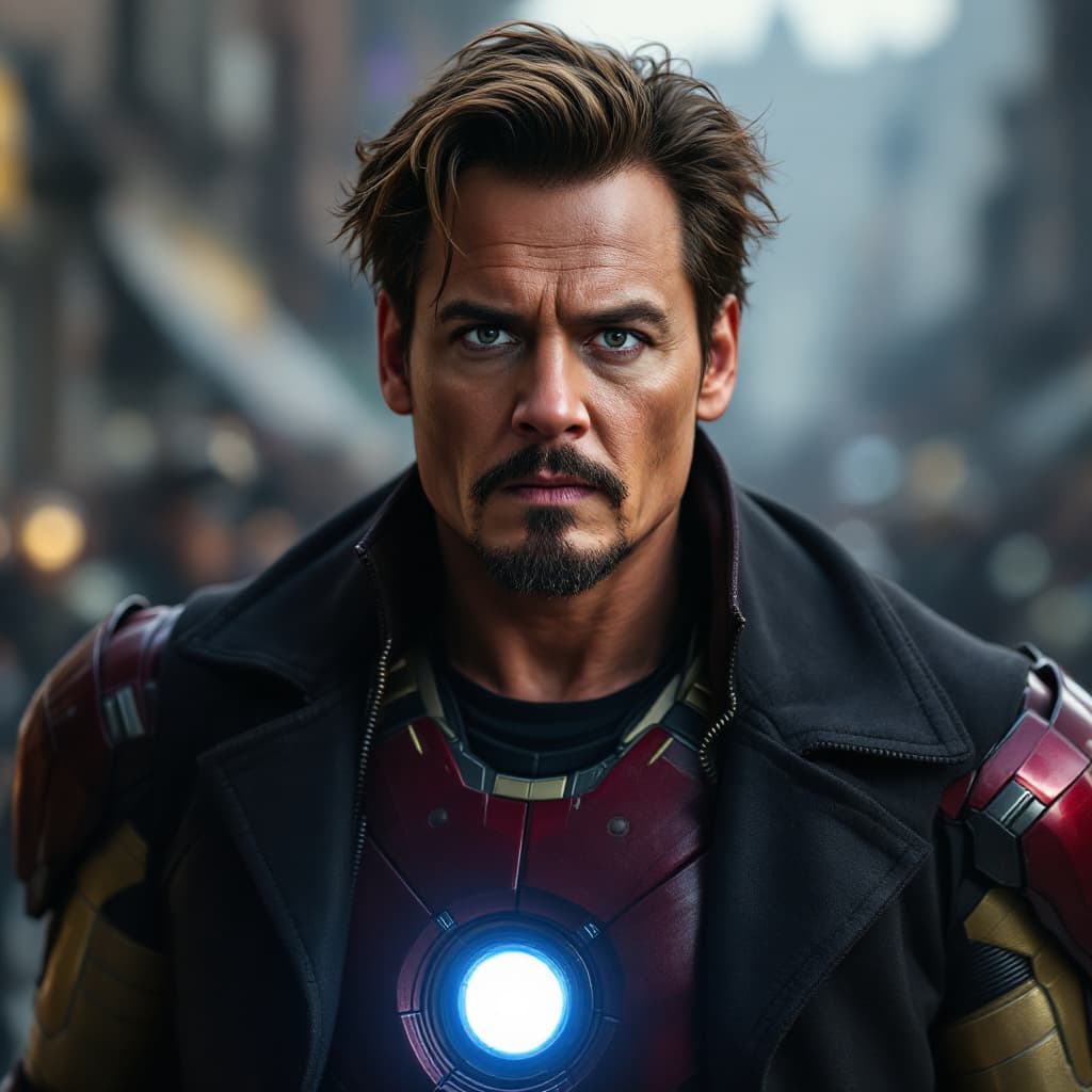 AI generated: Johnny Depp as Ironman in Avengers: Endgame