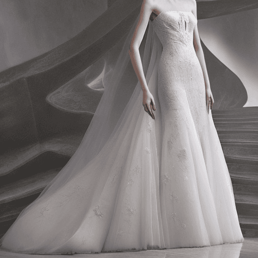 AI generated: Latest wedding dresses are made from the latest trends featuring Chantilly elegance with the contemp...