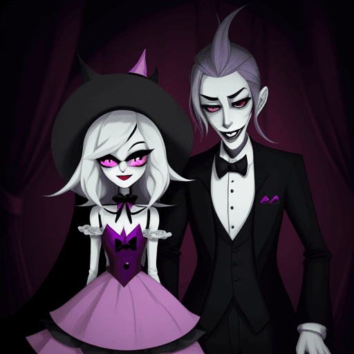 AI generated: a father and a 18 years old daughter, Hazbin Hotel, 