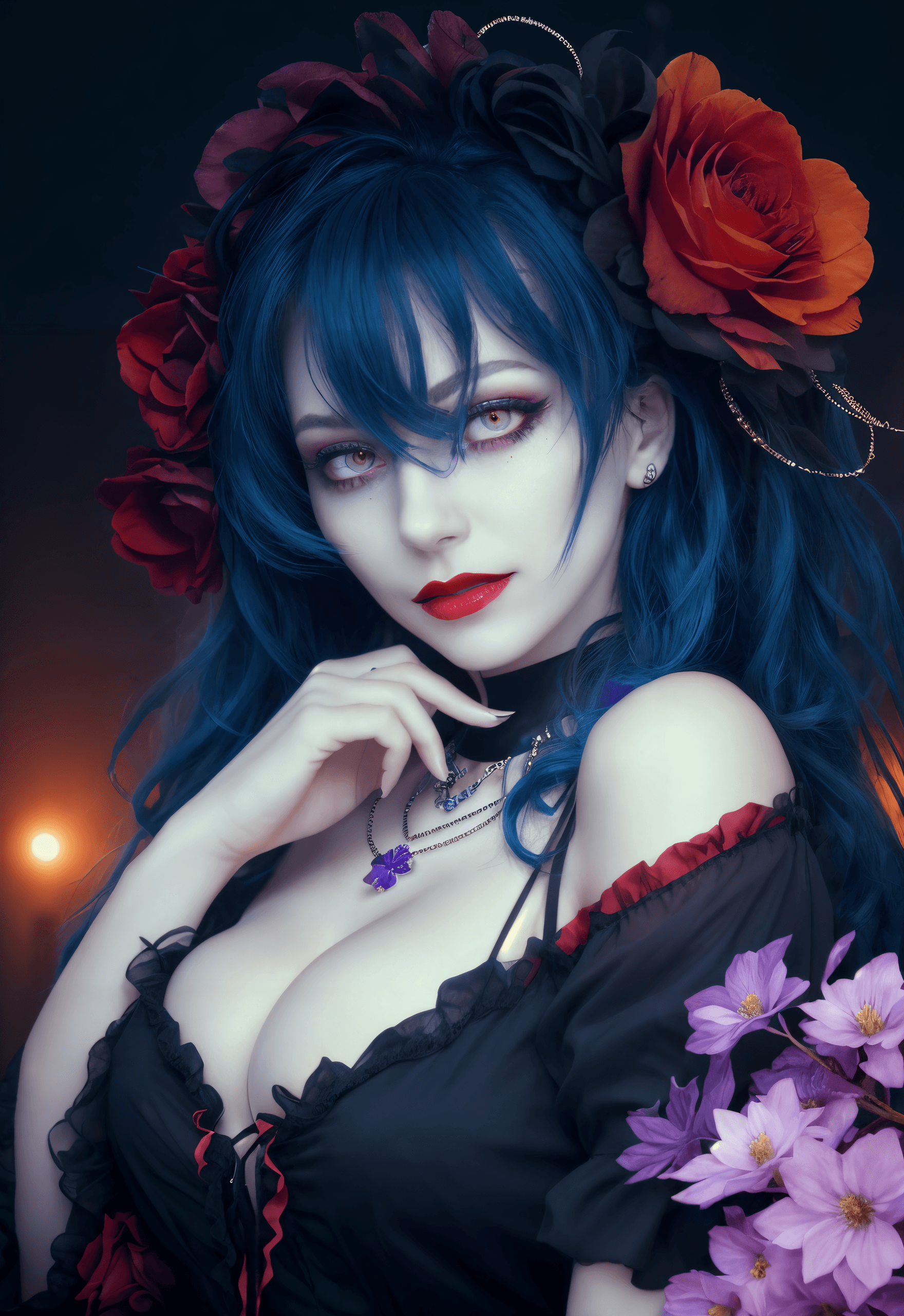 AI generated: (Masterpiece, award winning, highest quality:1.2), 1woman, detailed face , seductive expression , (p...