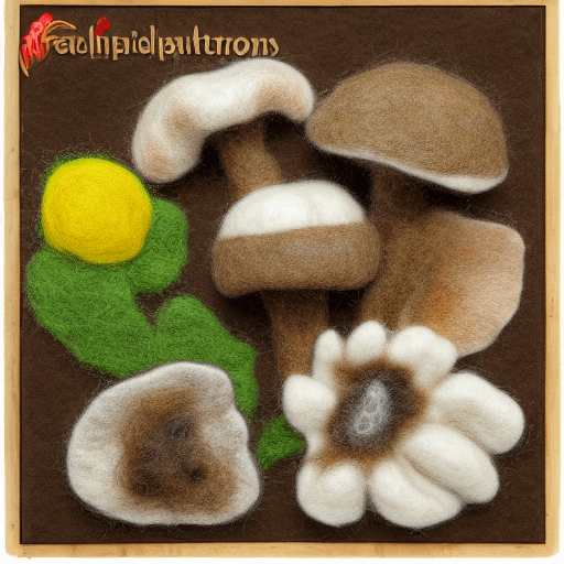 AI generated: Hyper realistic felted morel mushrooms identification and foraging merit badge design for profession...