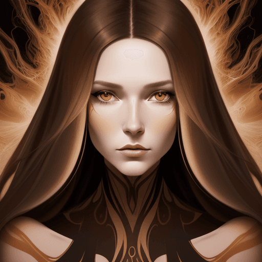 AI generated: an illustration of a woman with long brown hair, in the style of ingrid baars, j. scott campbell, da...