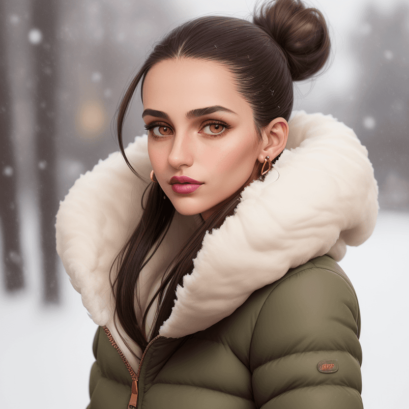 AI generated: portrait, (mixed ayanajfalistasd15), Short, Toned, Oval Face, Olive Skin, Dark Brown Hair, Amber Eye...