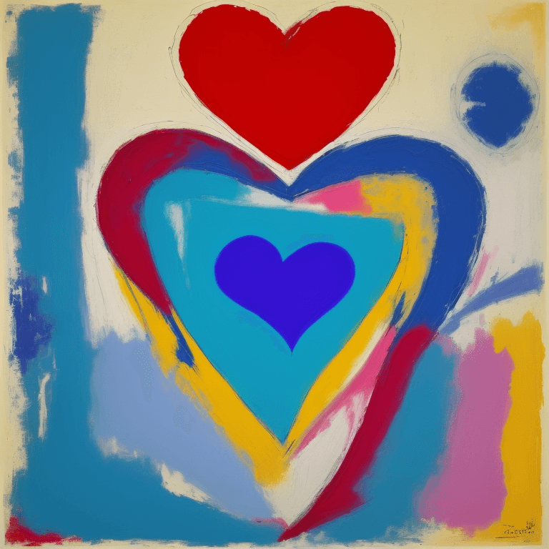 AI generated: abstract  painting, art, heart by Picasso