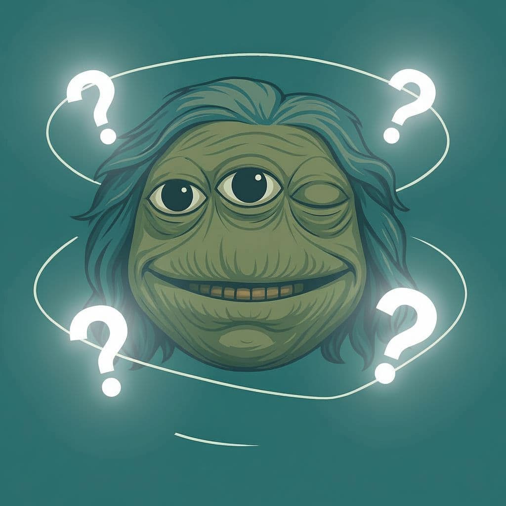 AI generated: the alien with question marks spinning around its head