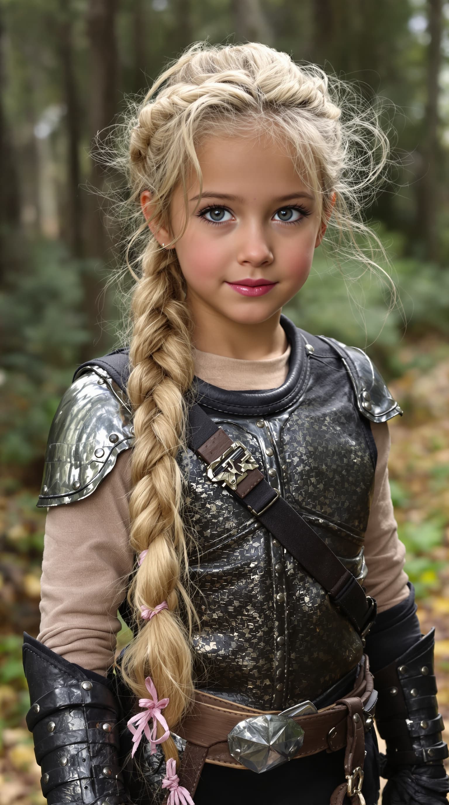 AI generated: A professional photograph captures the most beautiful seven-year-old girl in the world, rendered wit...