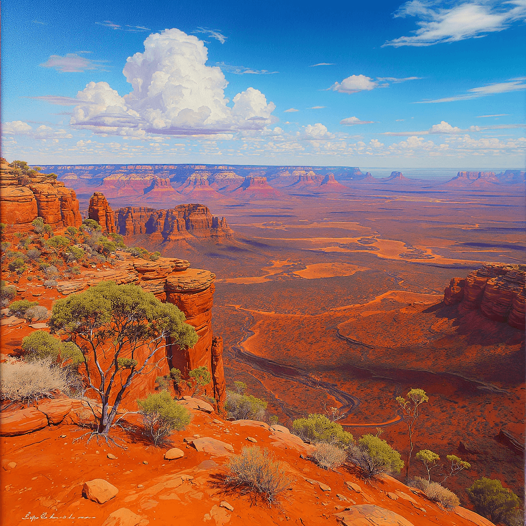 AI generated: In the heart of the Australian outback, a majestic landscape unfolds in L'amour ds la geur Australia...