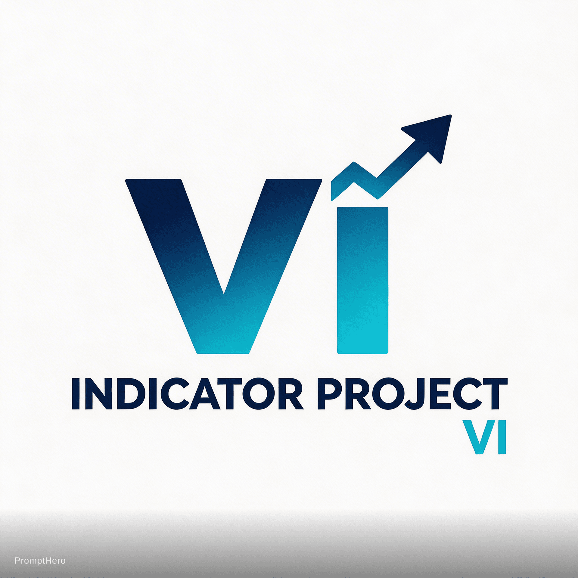 AI generated: Professional logo for the name "Indicator Project VI". Clean tech design. The letters "VI" are promi...