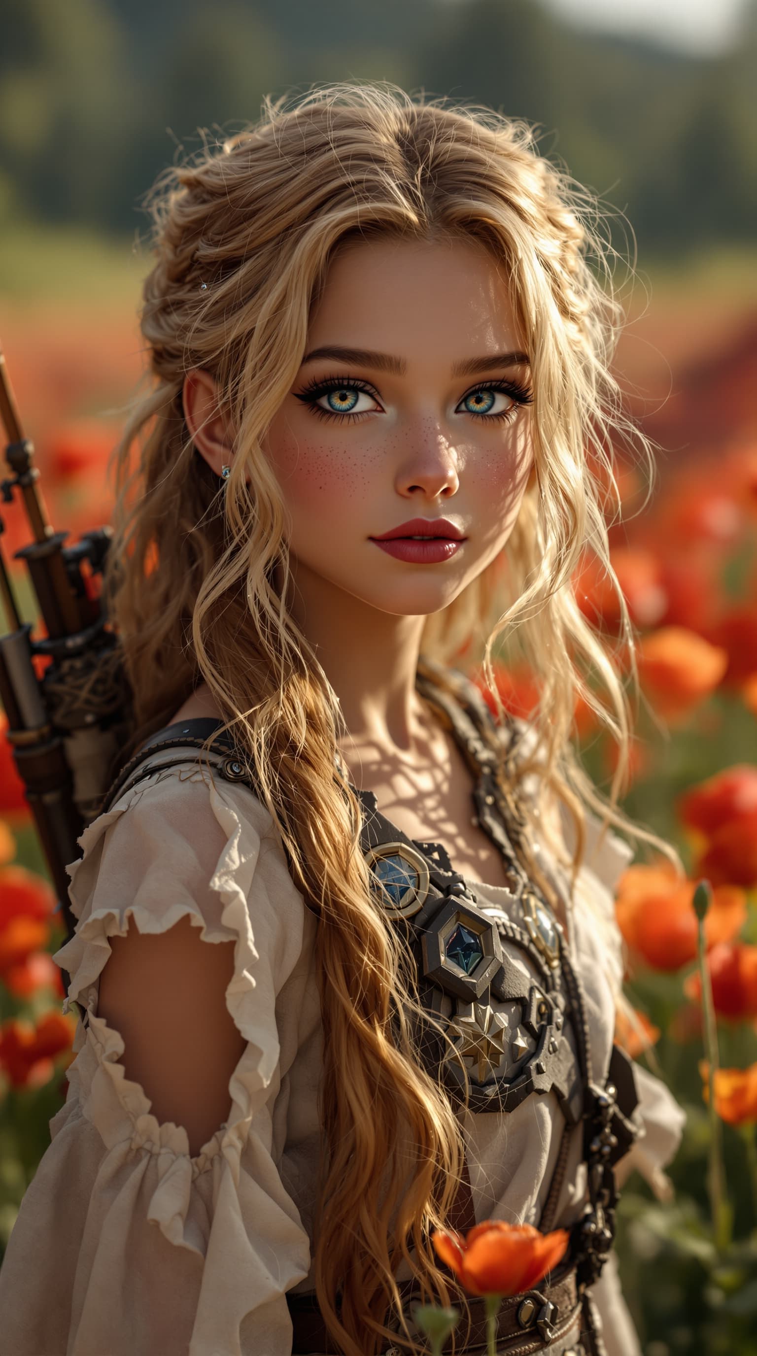AI generated: A stunning professional photograph captures the most beautiful eleven year old girl from the badland...