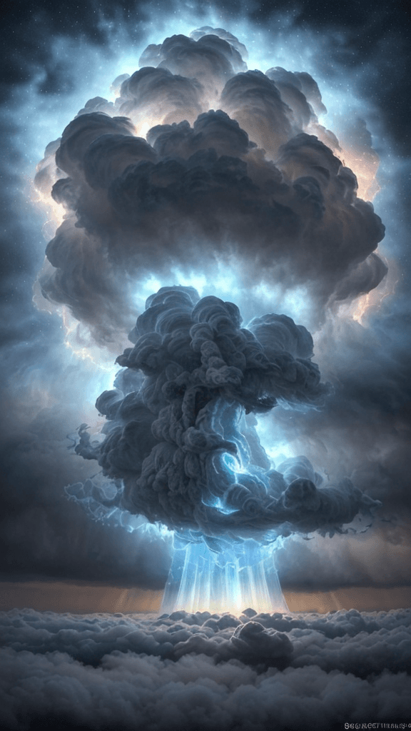 AI generated: "(masterpiece:1.1),(highest quality:1.1),(HDR:1),extreme quality,A celestial drama unfolded in the e...