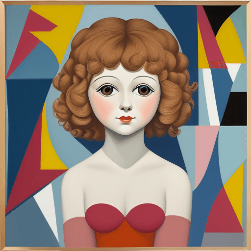 AI generated: girl shirley temple, oil on canvas, in the style of Pablo Picasso, cubism, density of forms, I can't...