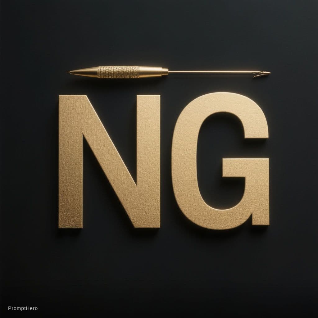 AI generated: feature the letters "N" and "G" as distinct and separate elements, alongside a subtle graphical pen....