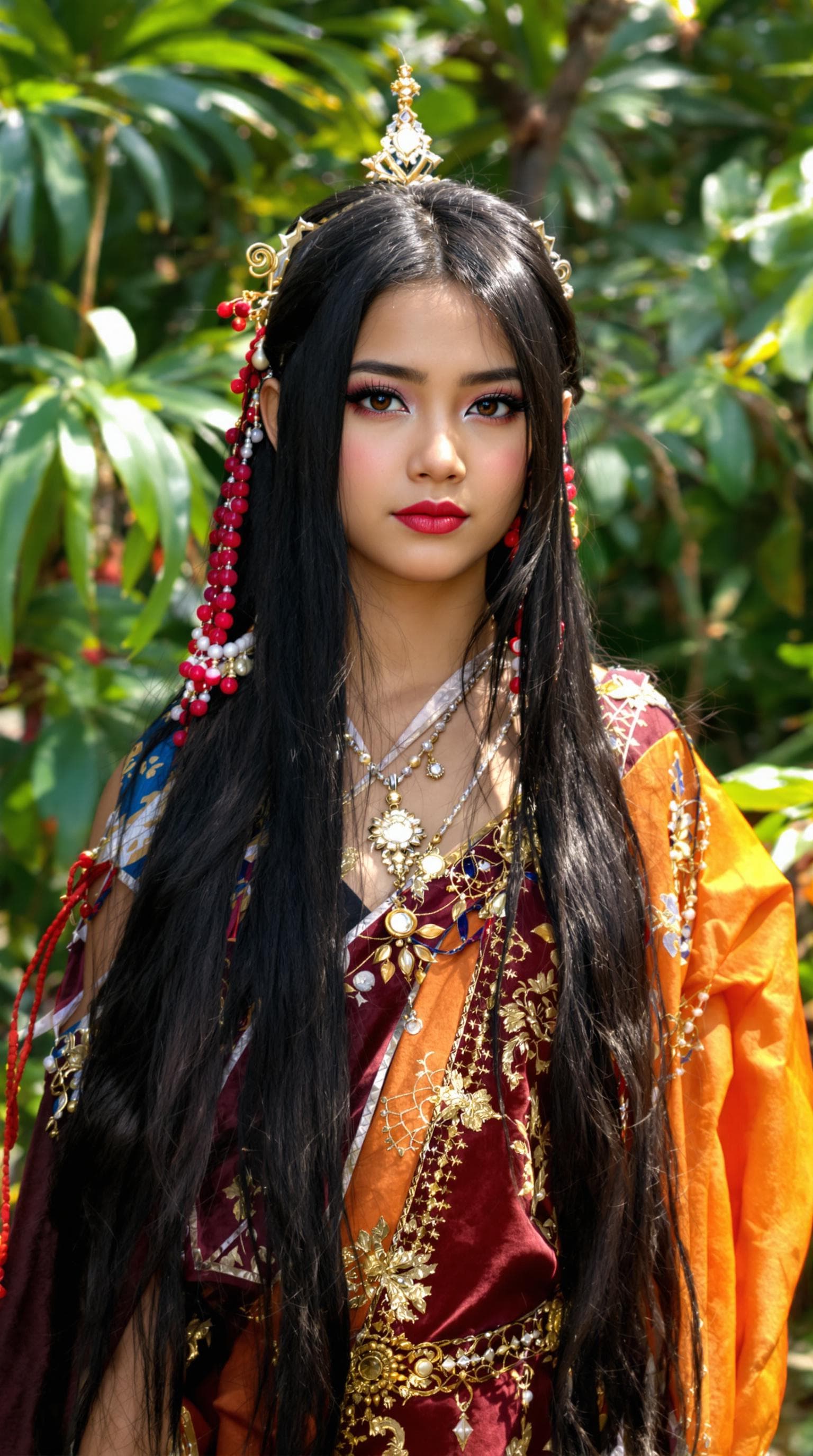AI generated: a professional photo of a exceptionally beautiful in the world, Filipinos warrior  (age 9), (nine ye...