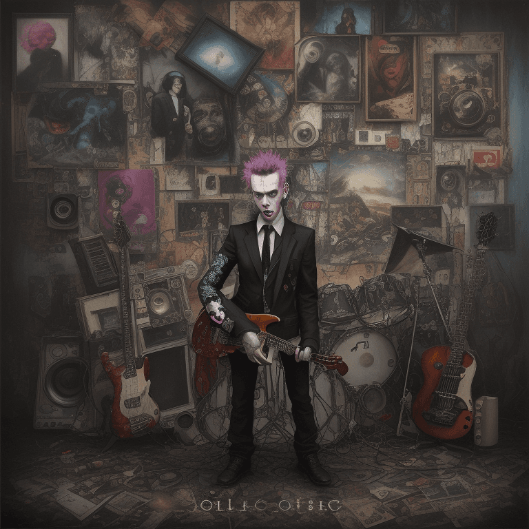 AI generated: music Album cover picture, surreal art, oil picture,  punk rock