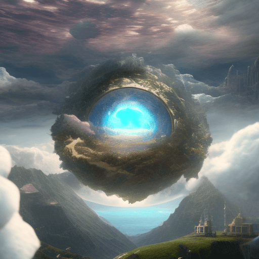AI generated: a world within a world::5 fantasy art, shot from space, ultra detailed::3 heaven and hell::2 hyper r...