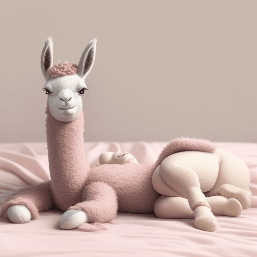 AI generated: llama animal lying in the background, in the foreground newborn baby human, llama gave birth to him,...