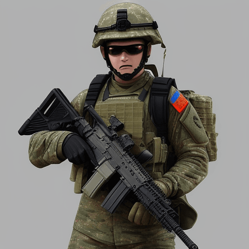 AI generated: soldier with multiple war equip and a hk416 in his hands