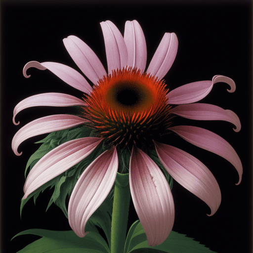 AI generated: echinacea purpurea opening, elegant botany, dynamic movement, raphael, caravaggio, surrealism, dream...