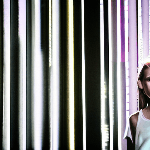 AI generated: Stunning candid girl is posing for a photo, Blond 13-year-old girl wearing an elegant top or dress a...